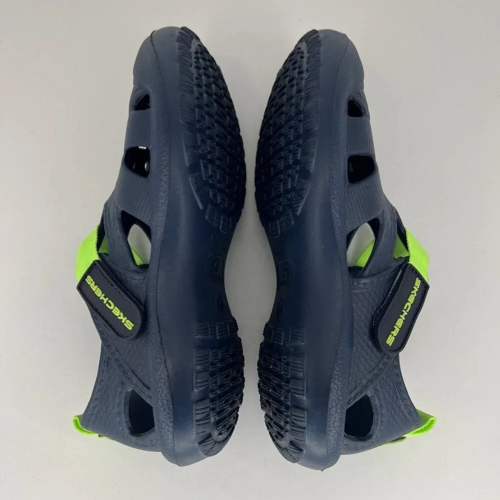 Skechers Navy Lime Unisex Youth Water Shoes Waterproof Slip-On Youth Size 2